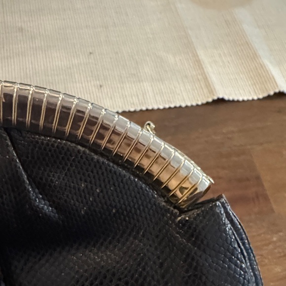 Judith Leiber Black Clutch with Gold Trim - Picture 4 of 6